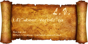Löwbeer Verbéna névjegykártya