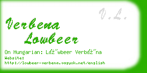 verbena lowbeer business card